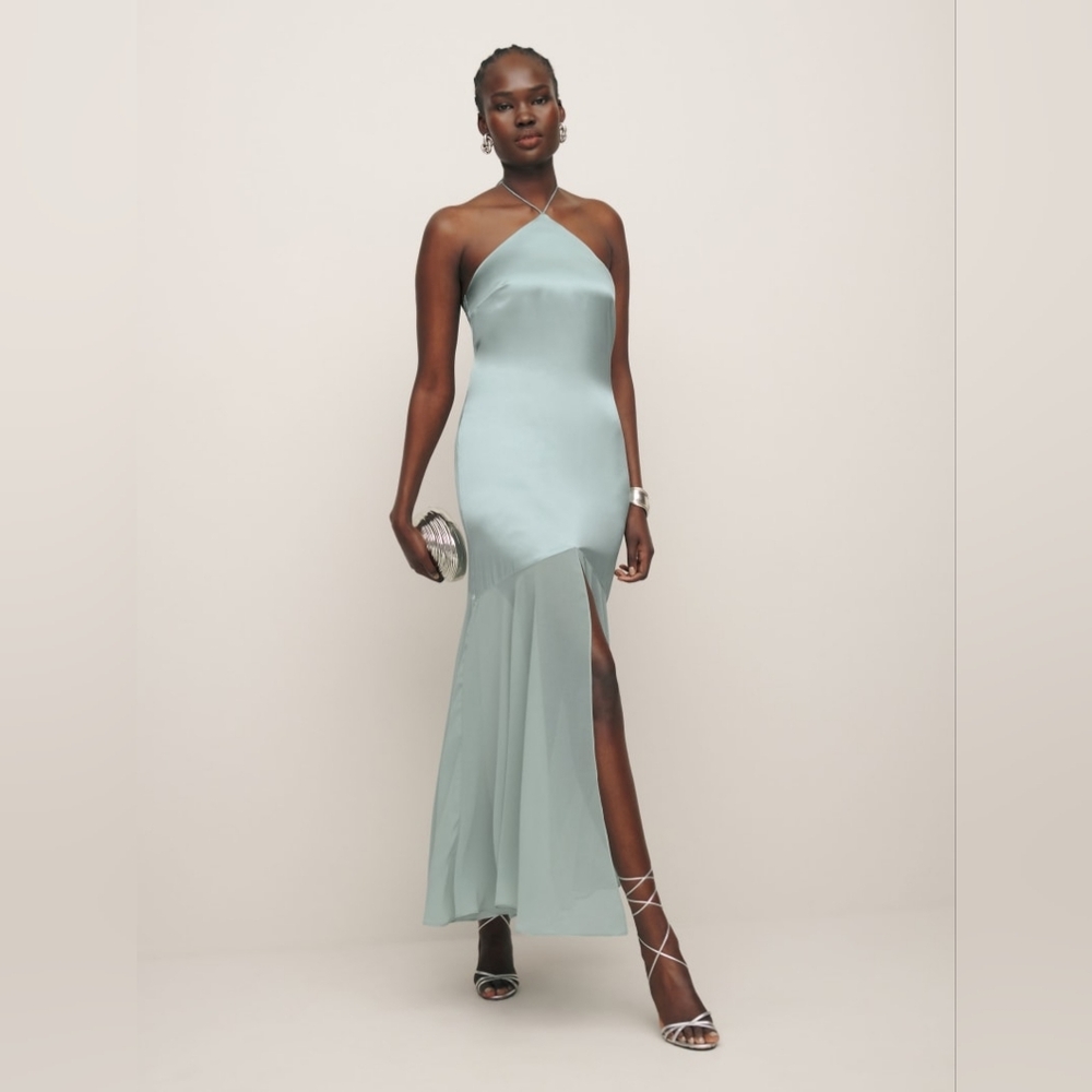 Reformation Tosca Silk Dress | Aquamarine|  Size 10